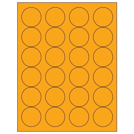 Bsc Preferred 1 2/3'' Fluorescent Orange Circle Laser Labels, 2400PK BUY00015920
